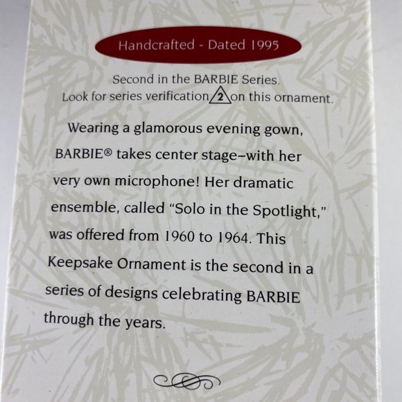 Vintage 1995 Hallmark Barbie ornament "Solo in the Spotlight" NIB - Picture 5 of 6